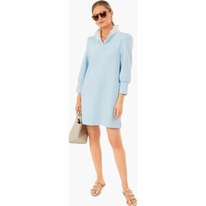 Tuckernuck Pomander Place Light Blue Charlotte Terry Ruffle Neck Dress Size M